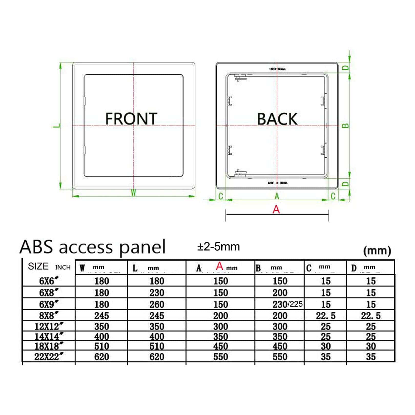 Panel de Acceso de Plástico Fengze para Instalación en - Imagen 9