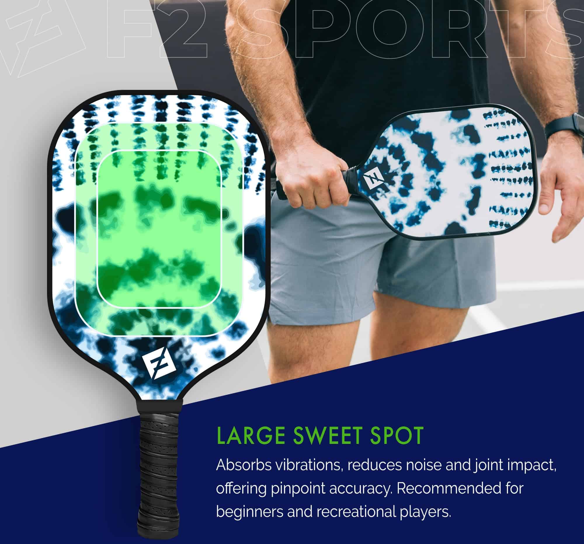 ¡Más Popular! Pala de Pickleball F2 Sports Graphite Blue - Imagen 4