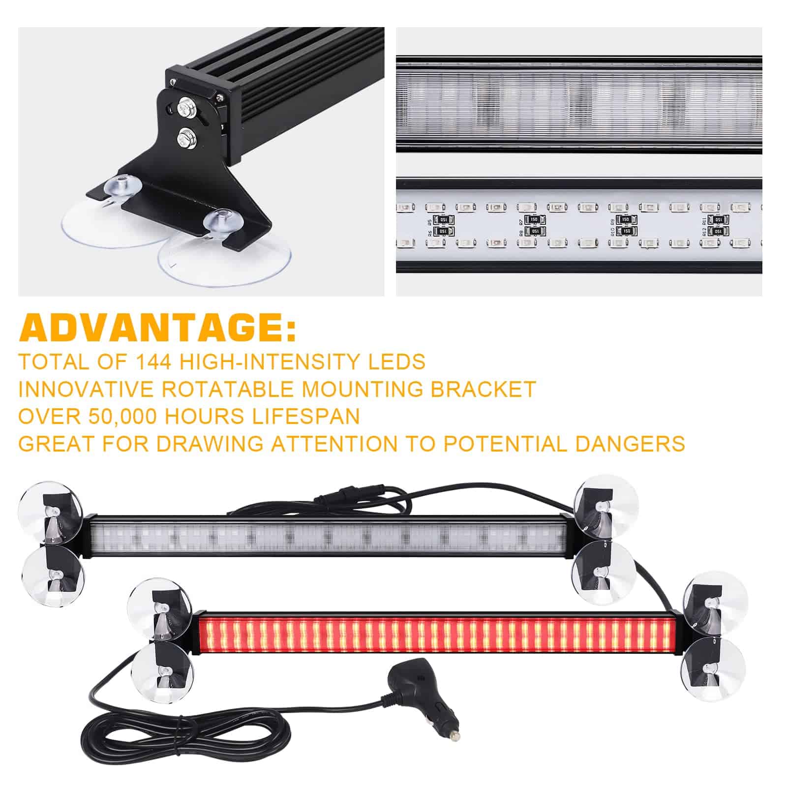 XRIDONSEN 2 en 1 Barra de Luz de Advertencia de Tráfico de - Imagen 3