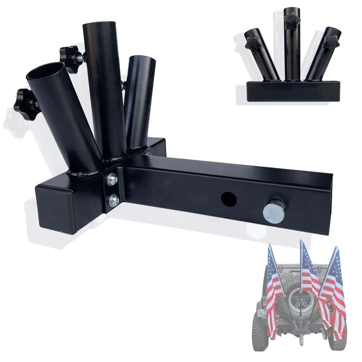 Soporte de Bandera Triple para Enganche de Remolque GOORIDA