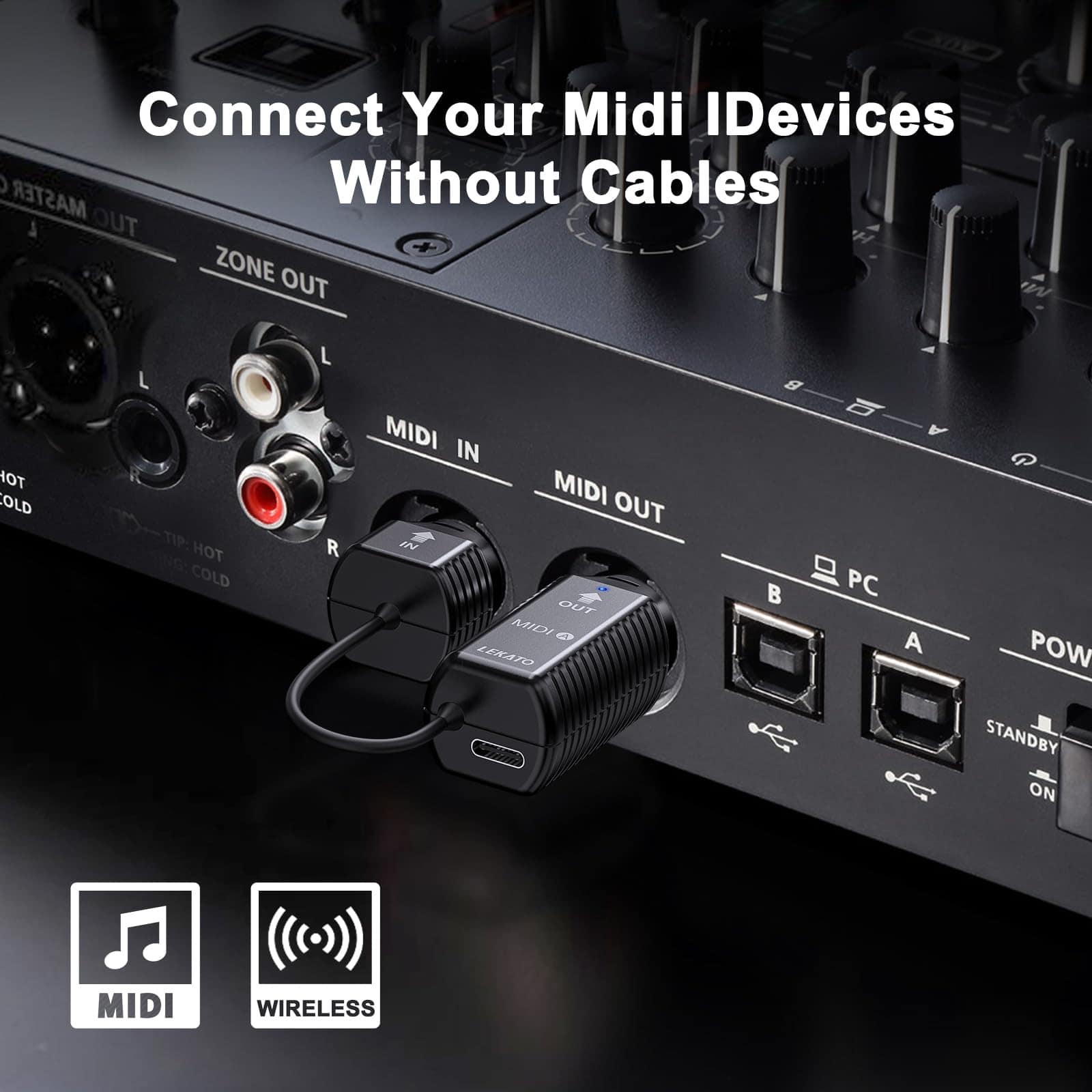 Adaptador MIDI inalámbrico LEKATO - Baja latencia ultra, - Imagen 4