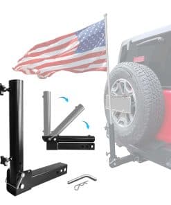 Soporte de asta de bandera plegable para enganche universal