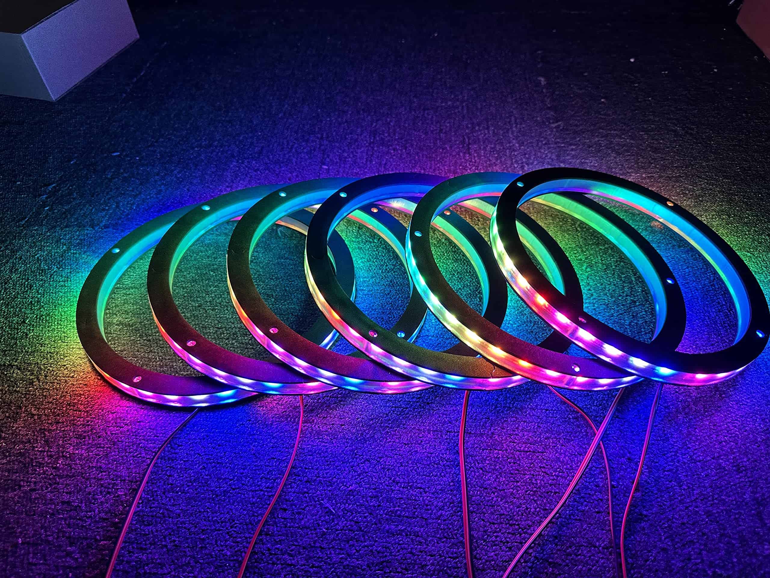 6PCS 8" Juego de Luces LED Decorativas de Altavoz de Coche