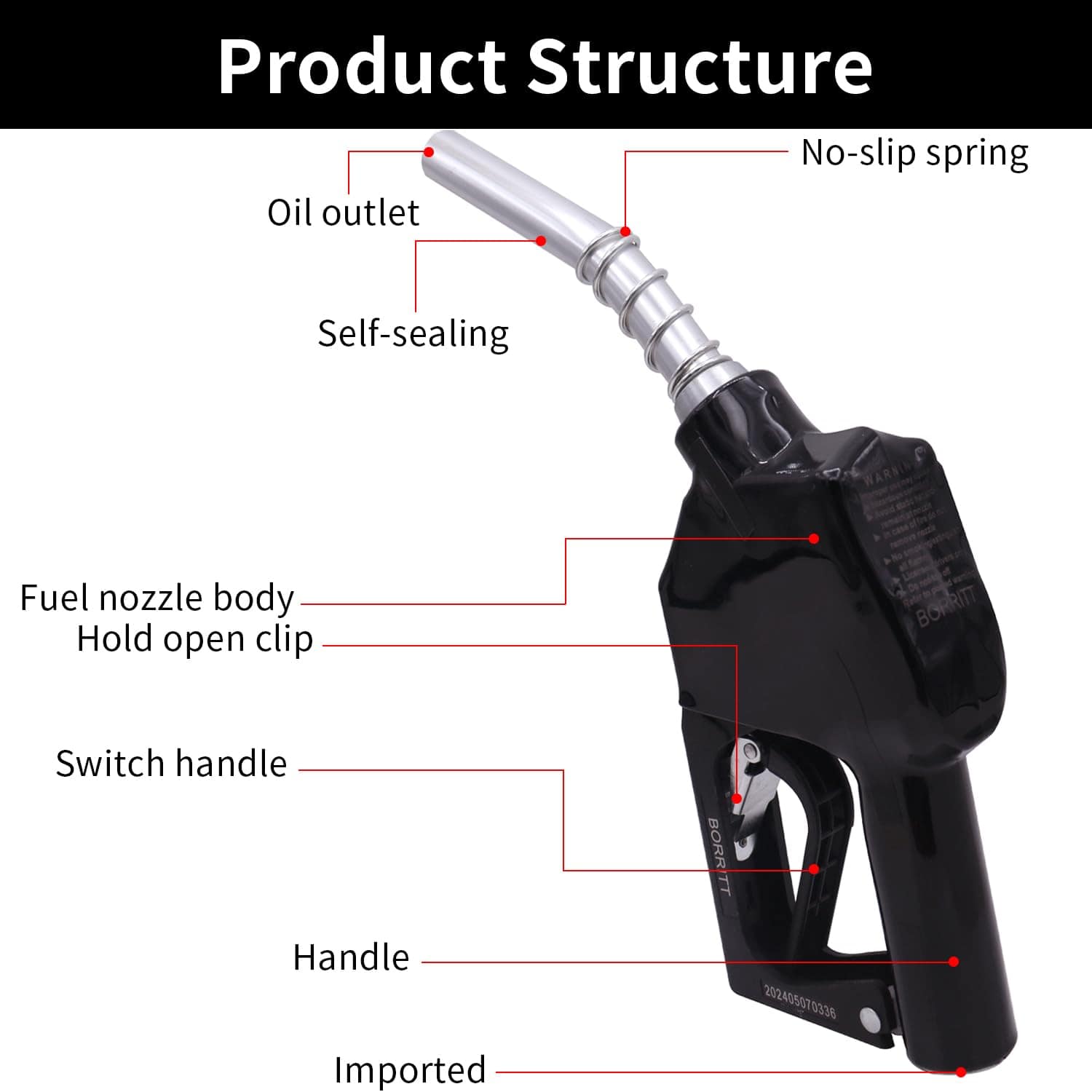 Boquilla de combustible automática BORRITT de 3/4 de - Imagen 5