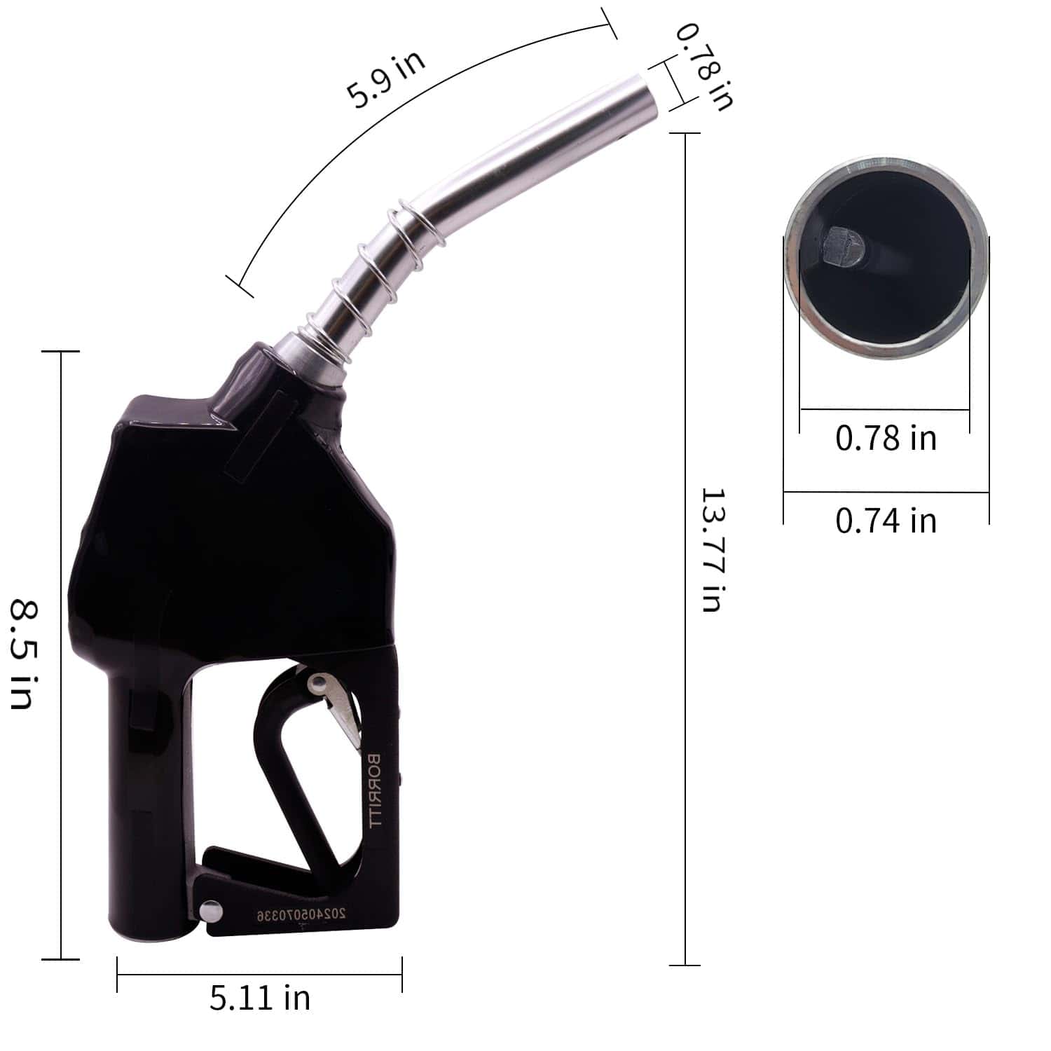 Boquilla de combustible automática BORRITT de 3/4 de - Imagen 3