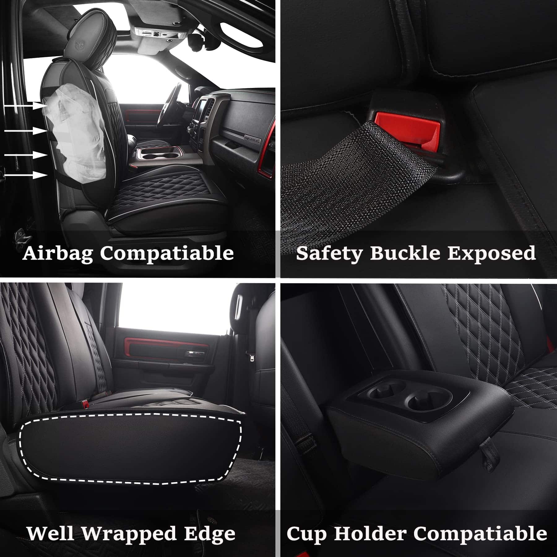 Fundas de asiento para carro JOJOBAY para Dodge Ram, para - Imagen 5