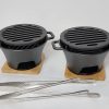 Parrilla Mini Hibachi de Hierro Fundido HAWOK, Juego de 2