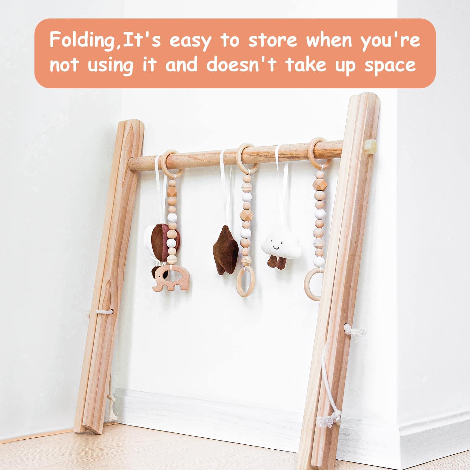 Gimnasio de Juegos de Madera para Bebés Razee, Alfombra de - Imagen 5