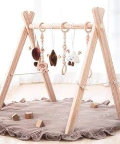 Gimnasio de Juegos de Madera para Bebés Razee, Alfombra de