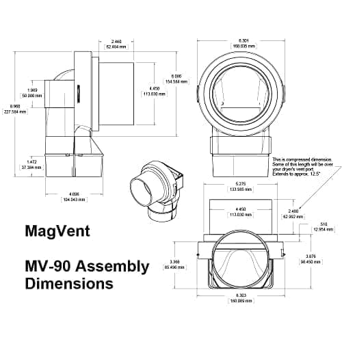 Acoplamiento magnético MagVent MV-90 para conducto de - Imagen 3