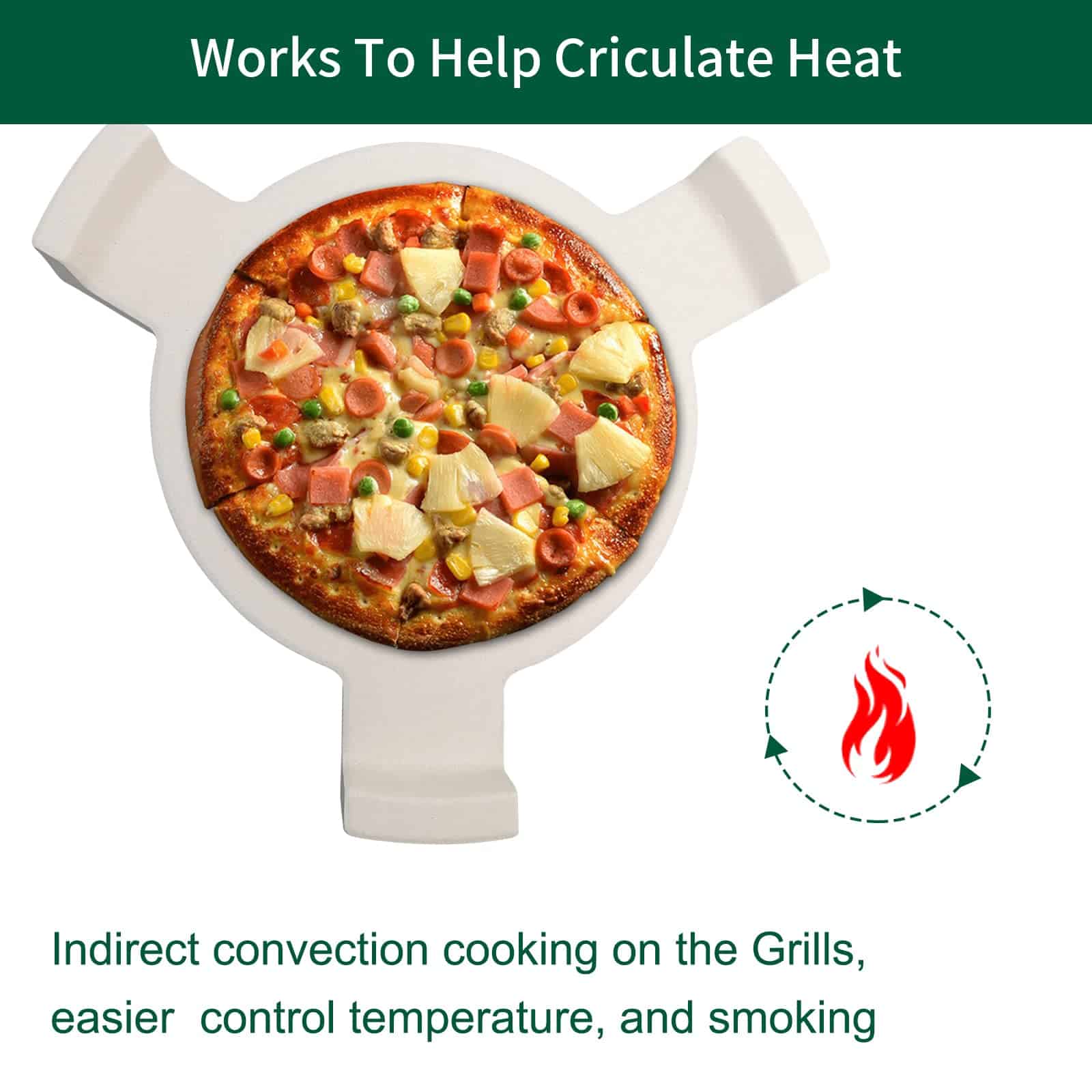 Quantfire 15.5" Plate Setter Heat Deflector para Big Green - Imagen 4