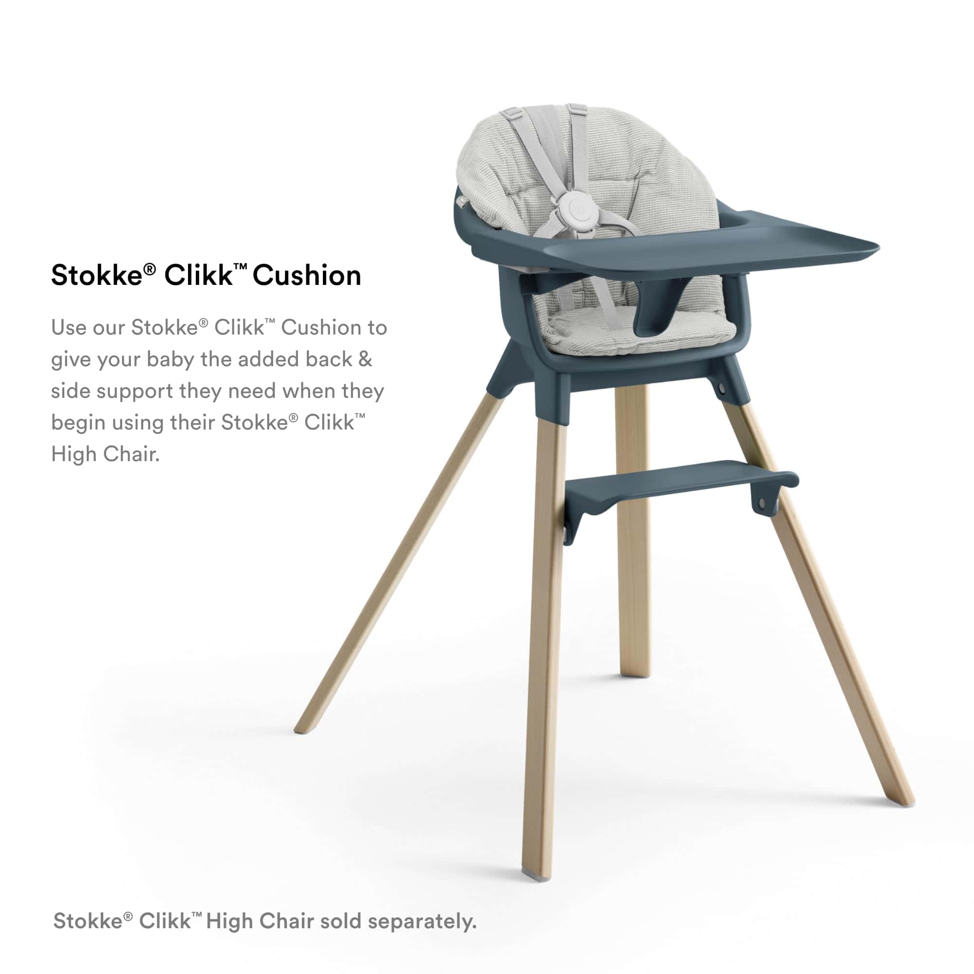 Cojín Stokke Clikk, Gris Nórdico - Compatible con Silla - Imagen 4