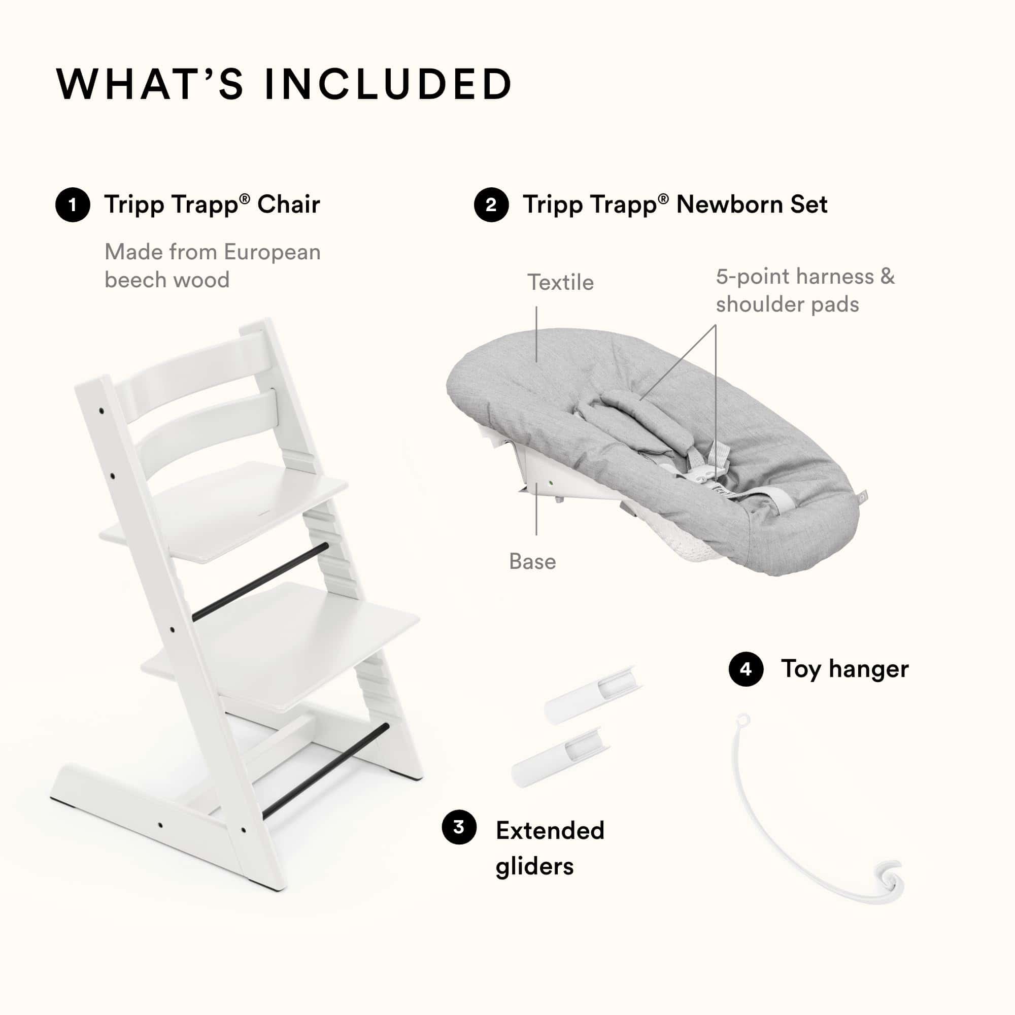 Silla Stokke Tripp Trapp (Blanco) + Conjunto de Recién - Imagen 4