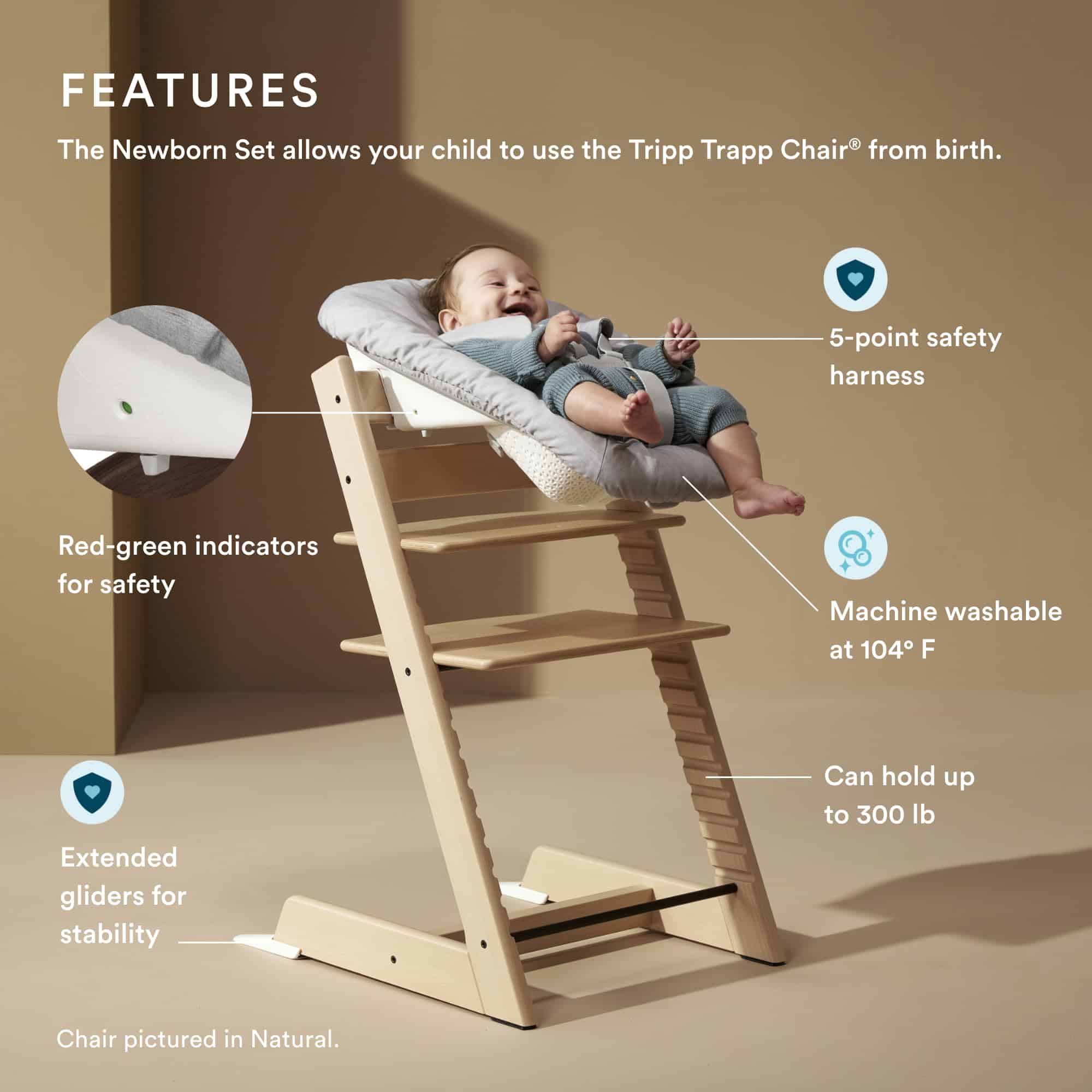 Silla Stokke Tripp Trapp (Blanco) + Conjunto de Recién - Imagen 3