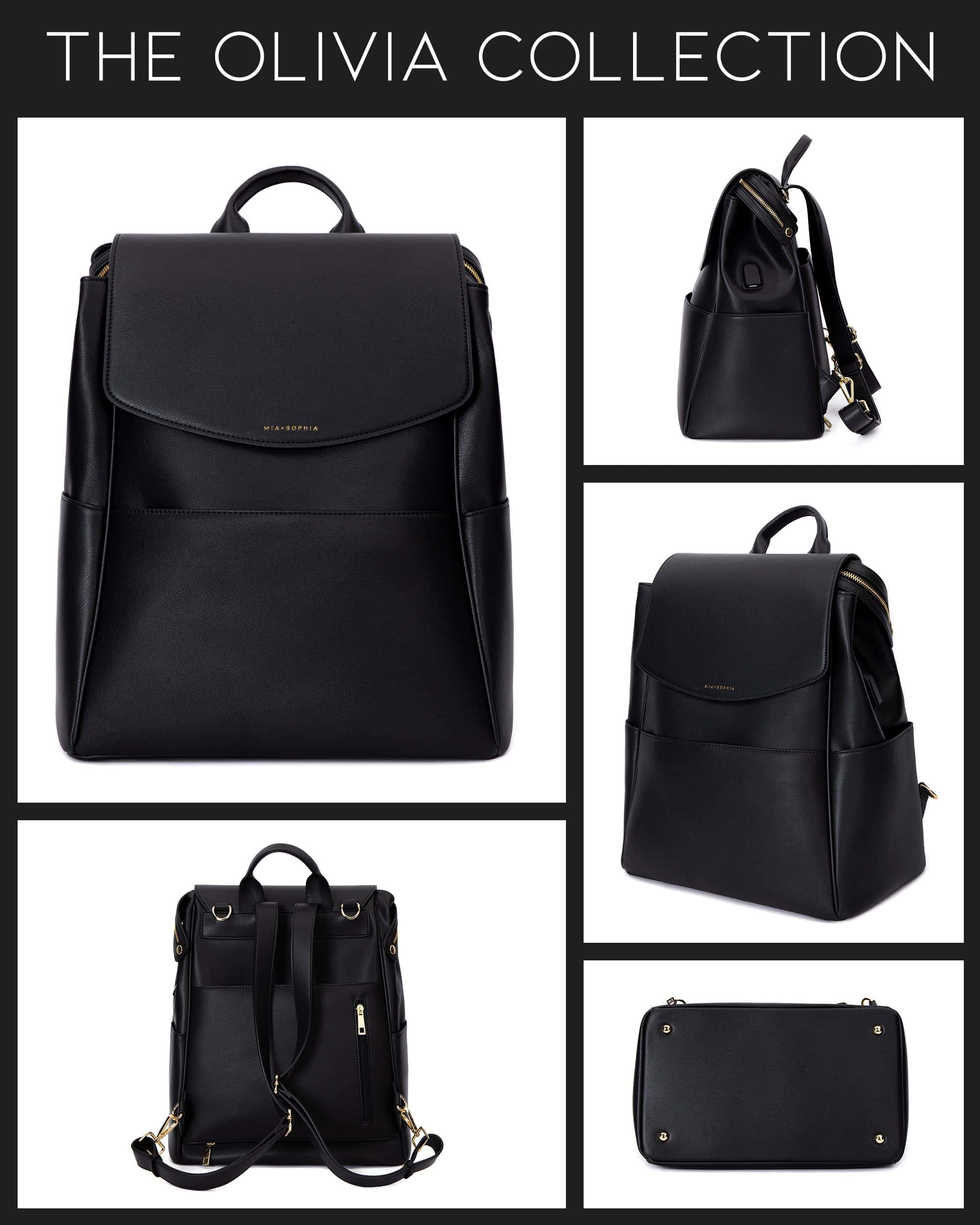 Mochila de Pañales de Cuero MIA + SOPHIA -Negro Olivia - Imagen 10