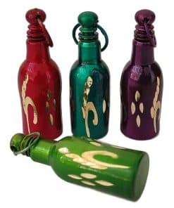 Porta Kajal de Latón Forma Botella Antigua Sin Diseño de