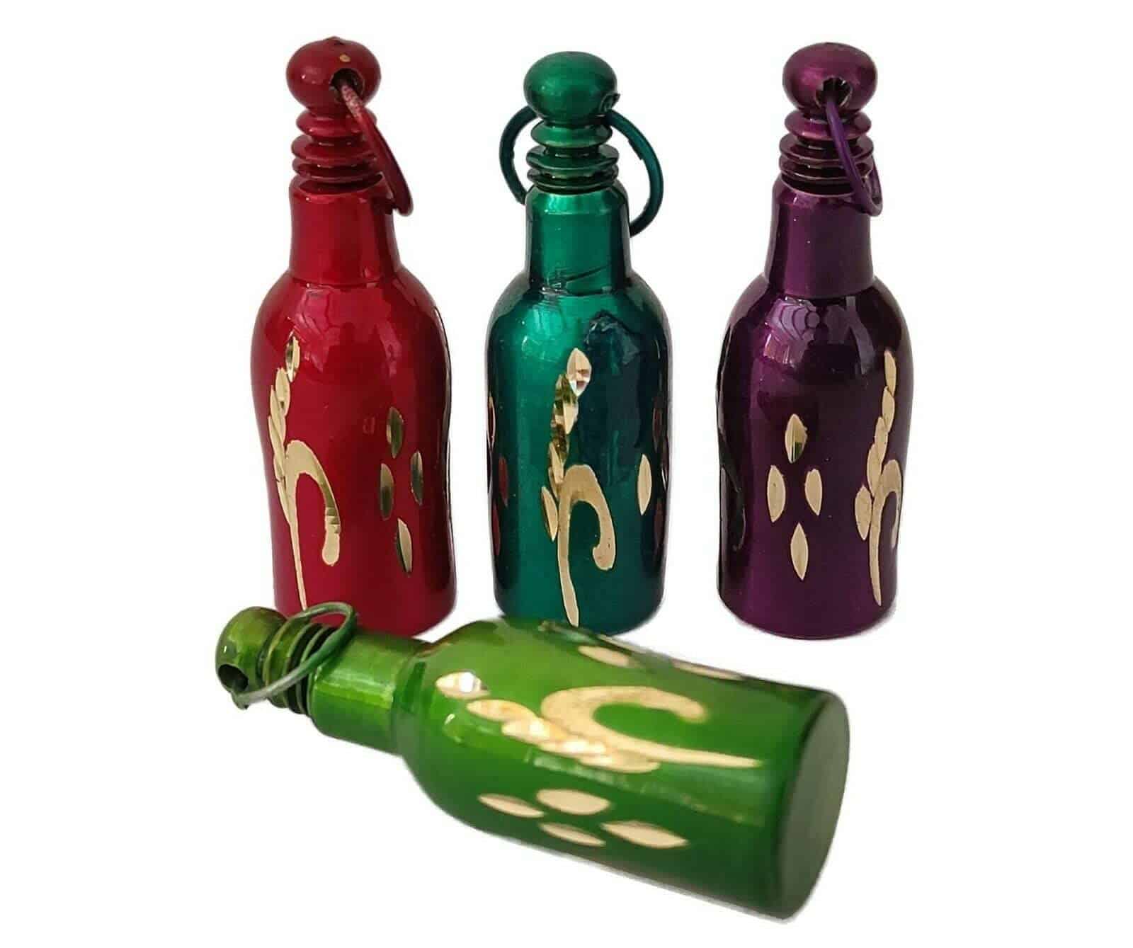 Porta Kajal de Latón Forma Botella Antigua Sin Diseño de