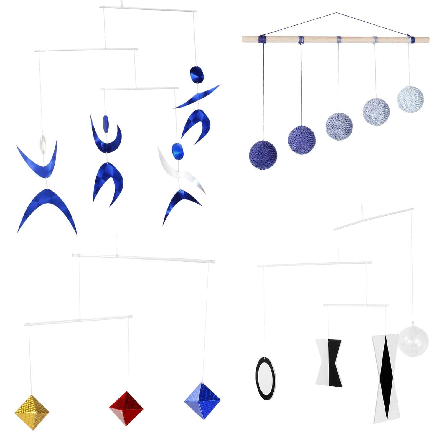 Set de 4X Móbiles Montessori: Móbile Gobbi, Móbile Munari,