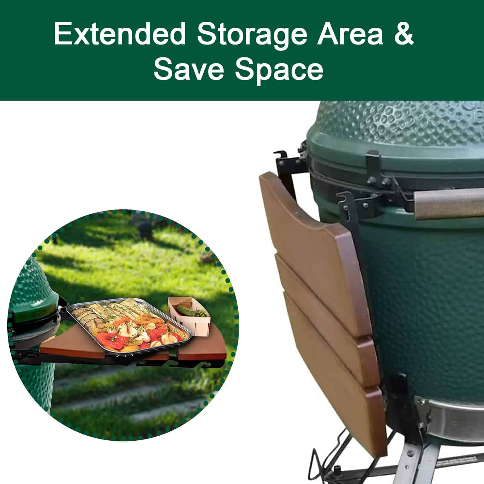 Repisas laterales Quantfire Big Green Egg Accessories, 3 - Imagen 5