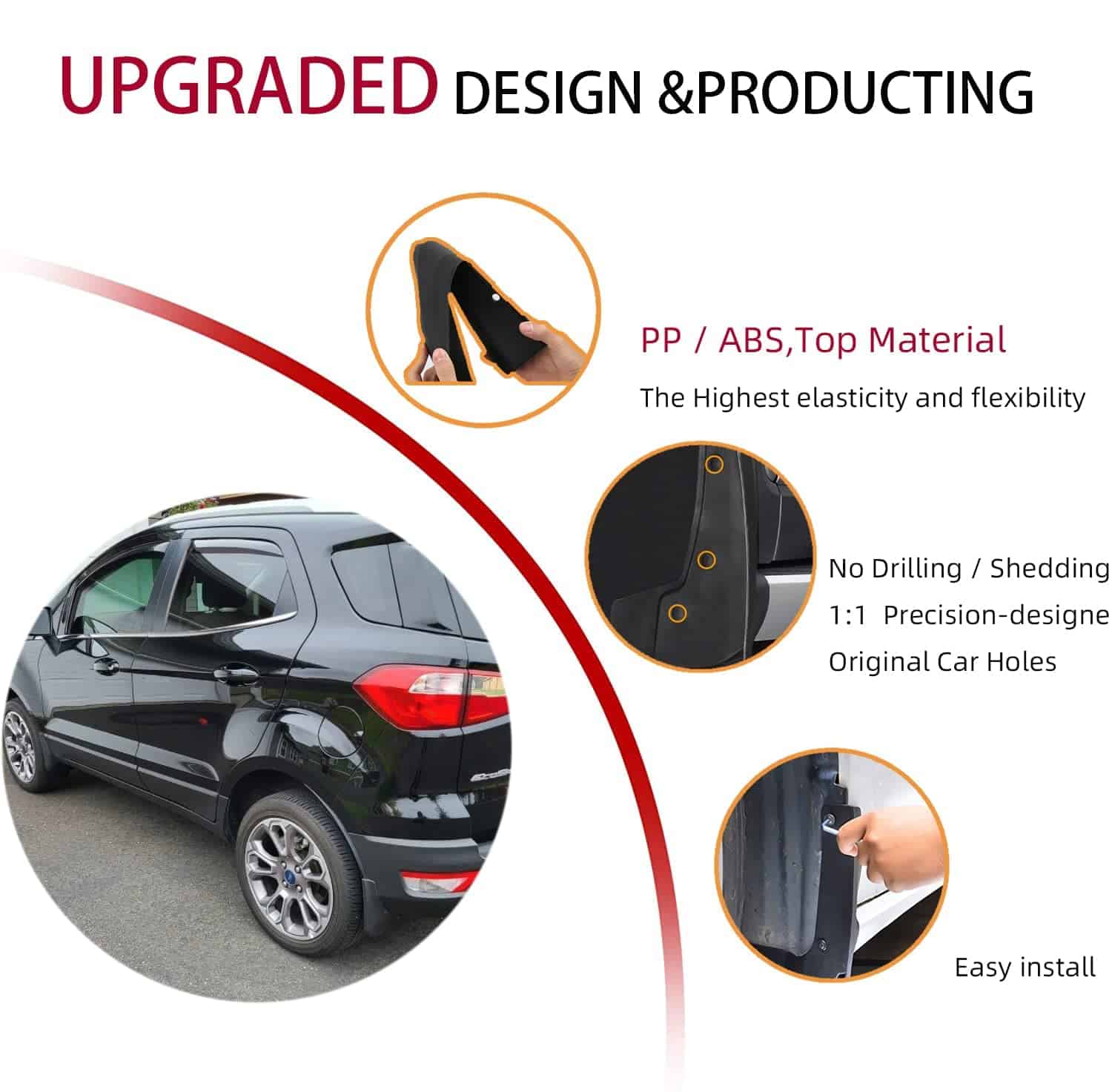 Kit de guardabarros para Ford EcoSport 2018 2019 2020 2021 - Imagen 4