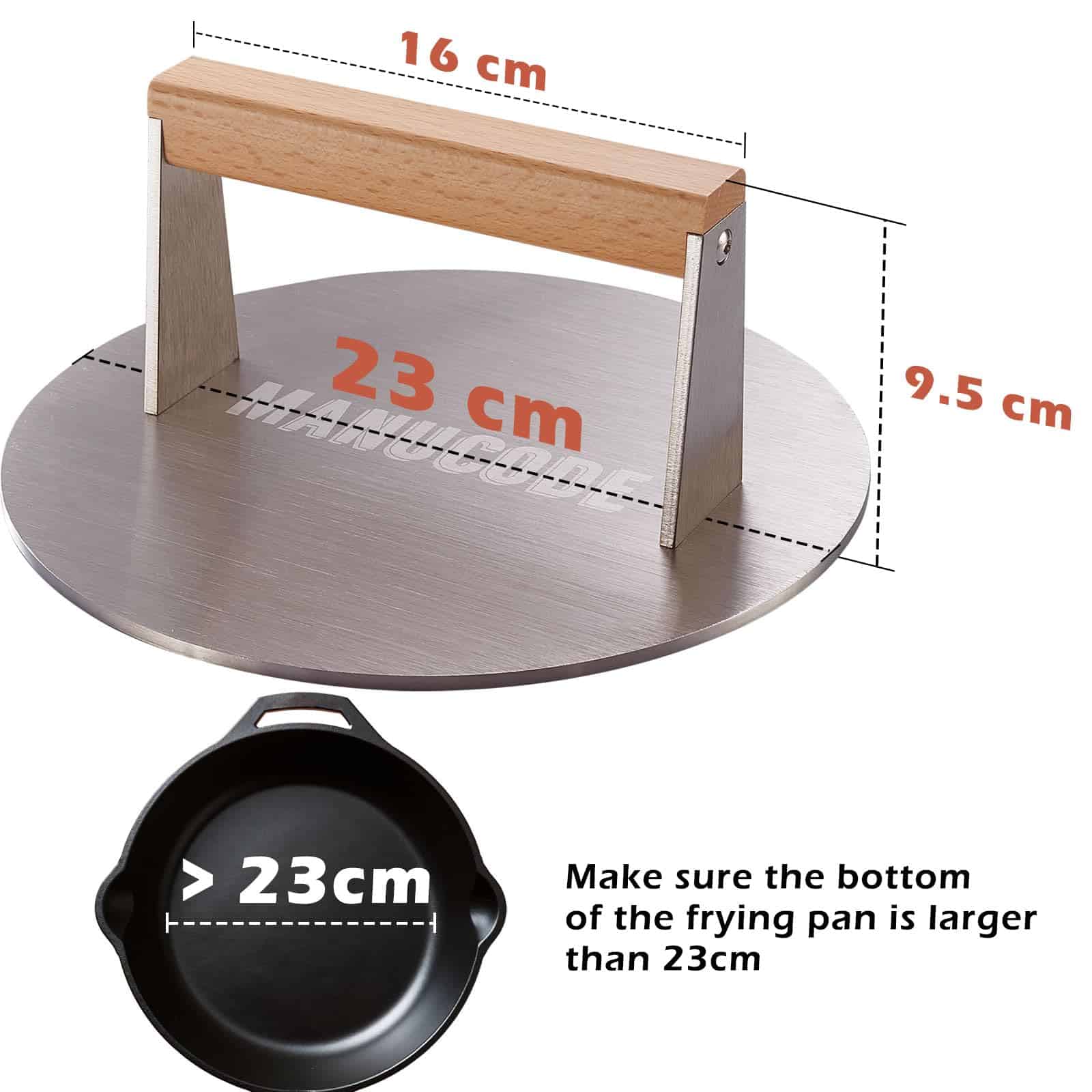 Manucode Prensa de Hamburguesas Smash, 3.8 Libras Prensa de - Imagen 7