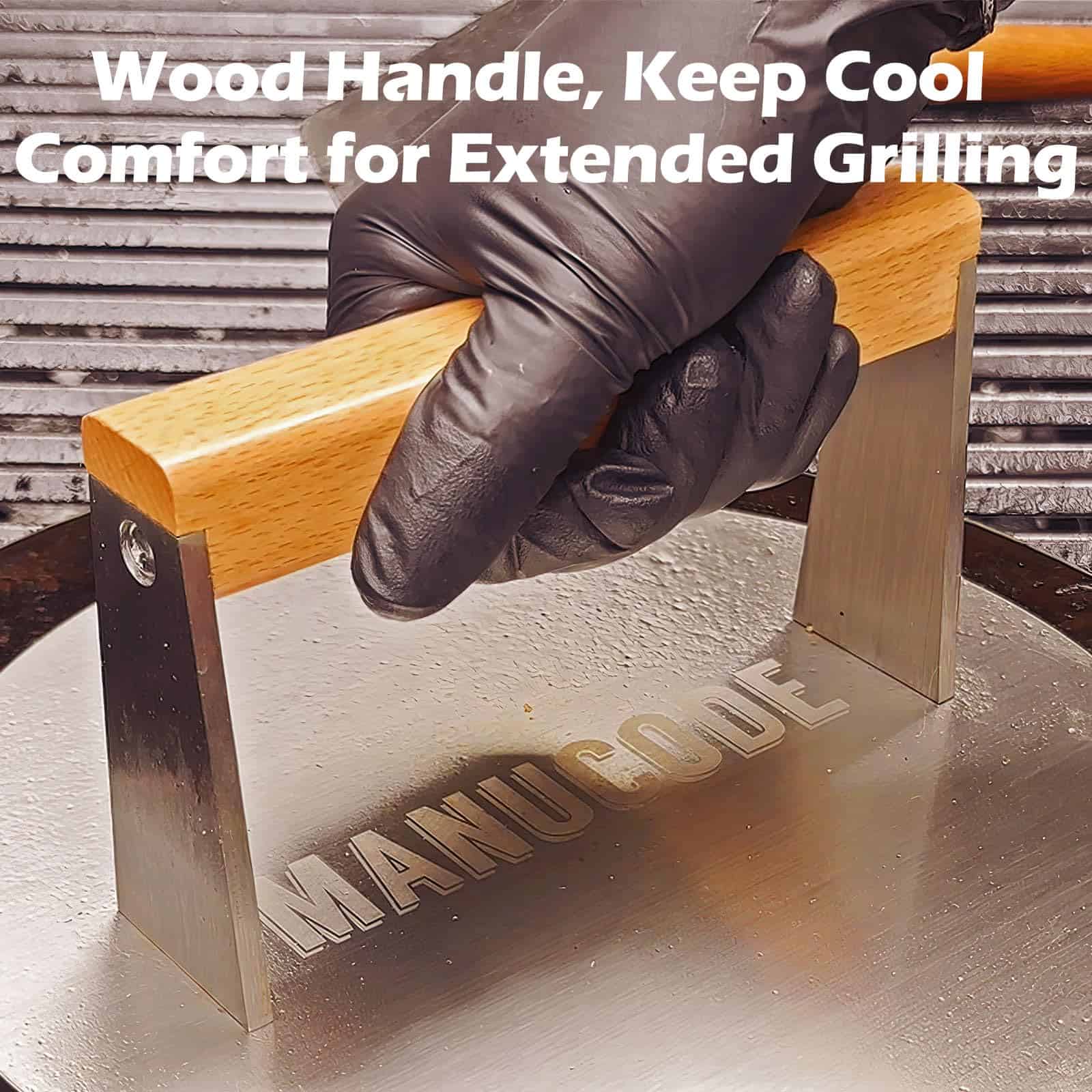 Manucode Prensa de Hamburguesas Smash, 3.8 Libras Prensa de - Imagen 5