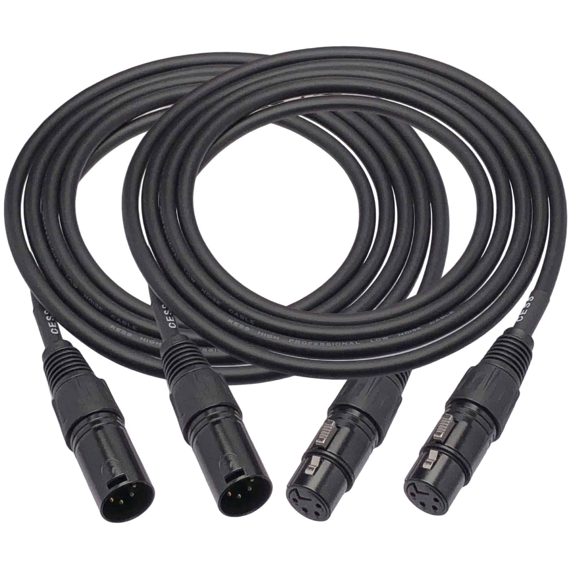 Cable XLR hembra a macho de 4 pines - Cable de micrófono - Imagen 7