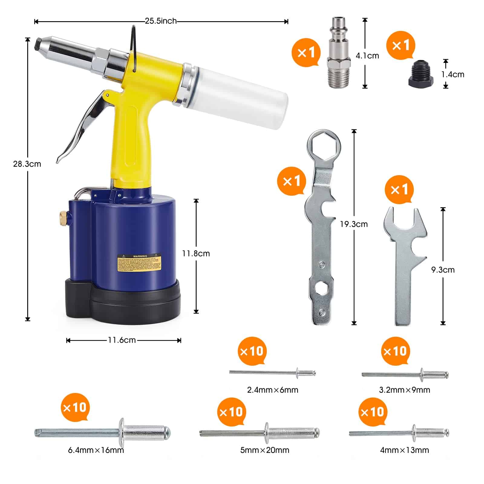 RZX Herramienta neumática remachadora de aire - Capacidad - Imagen 4