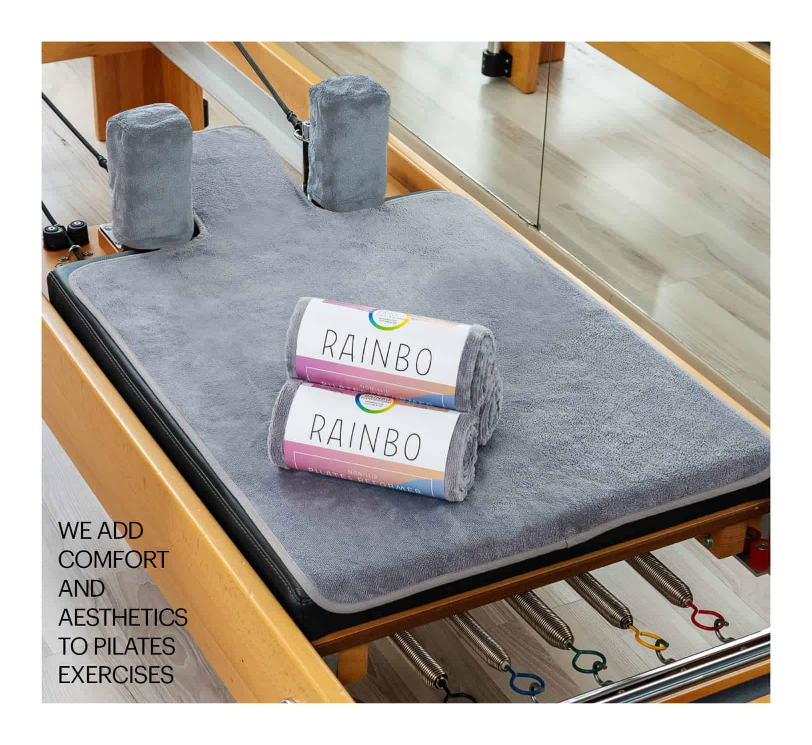 Toalla Antideslizante para Pilates -Gris - Imagen 6