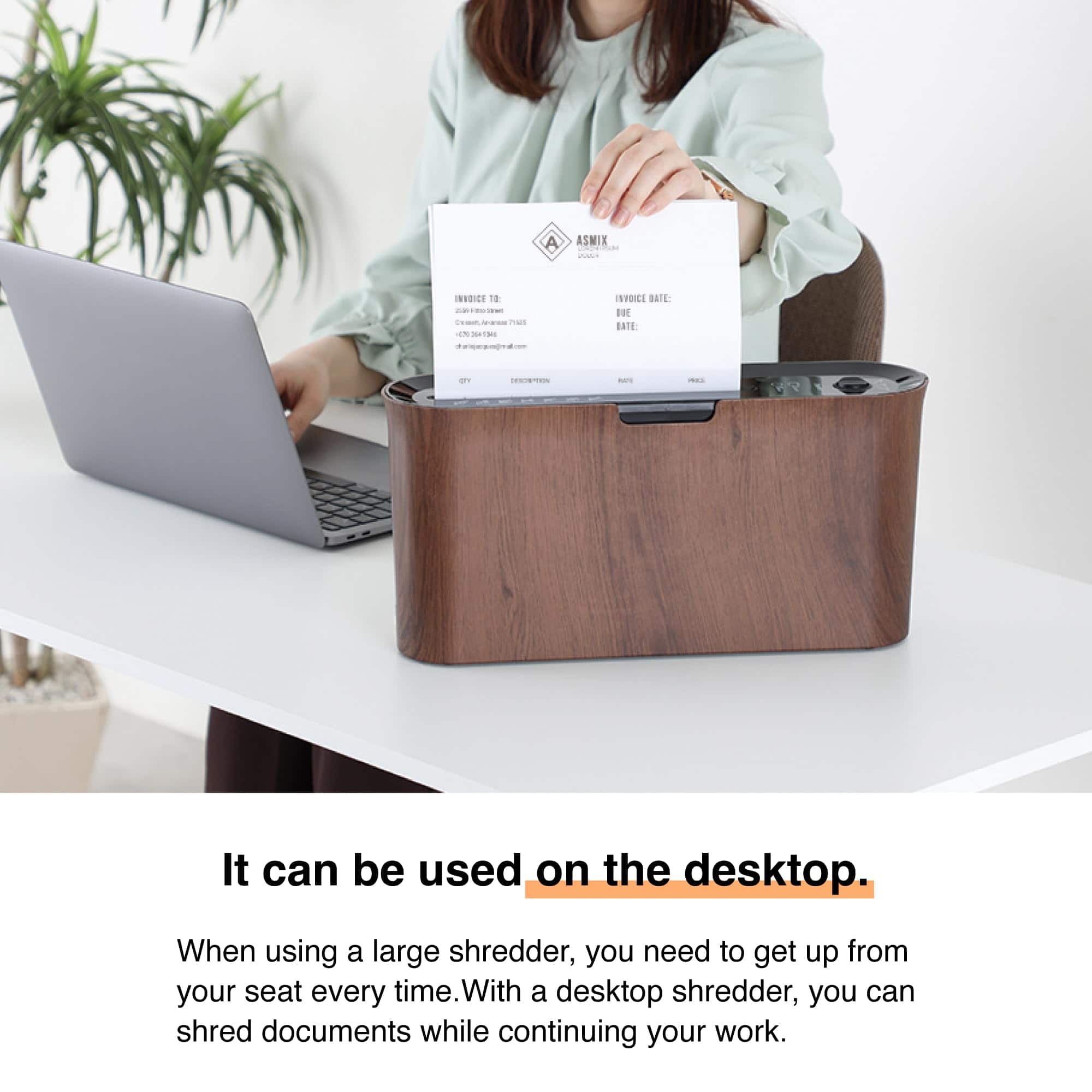 Trituradora de papel Asmix B06W para uso doméstico en la - Imagen 7