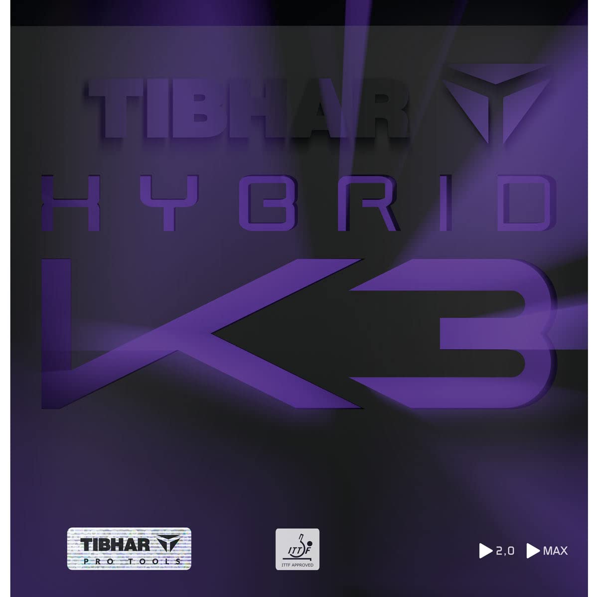 Goma de tenis de mesa Tibhar Hybrid K3 (Negro, Max)