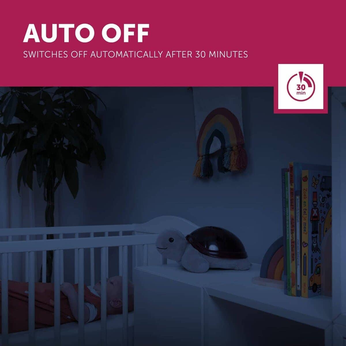 Zazu Tim The Turtle Projector - Lámpara de cama portátil - Imagen 9