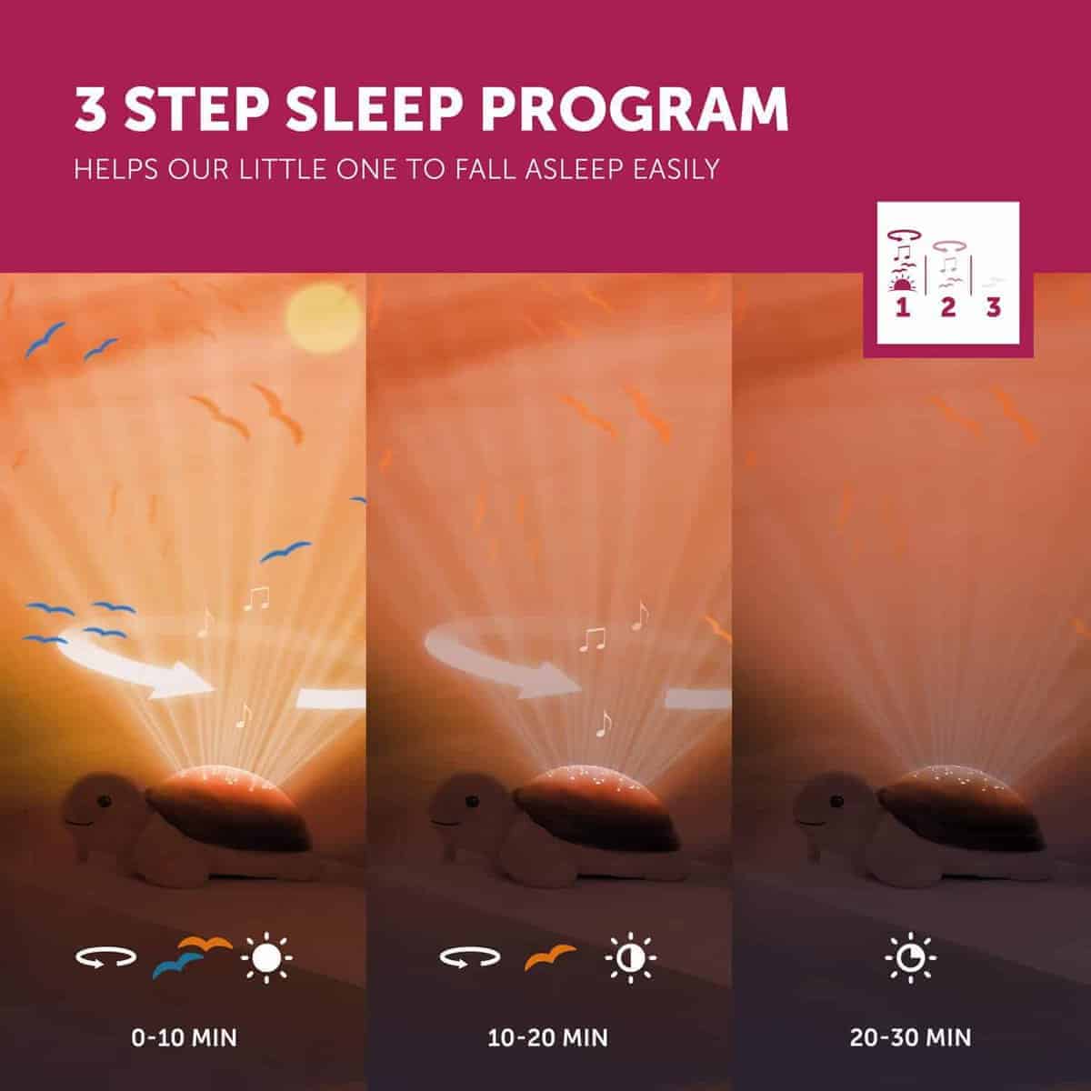 Zazu Tim The Turtle Projector - Lámpara de cama portátil - Imagen 5