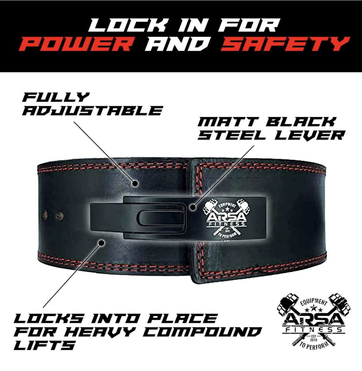 Cinturón de palanca ajustable Arsa Fitness Weightlifting - Imagen 4