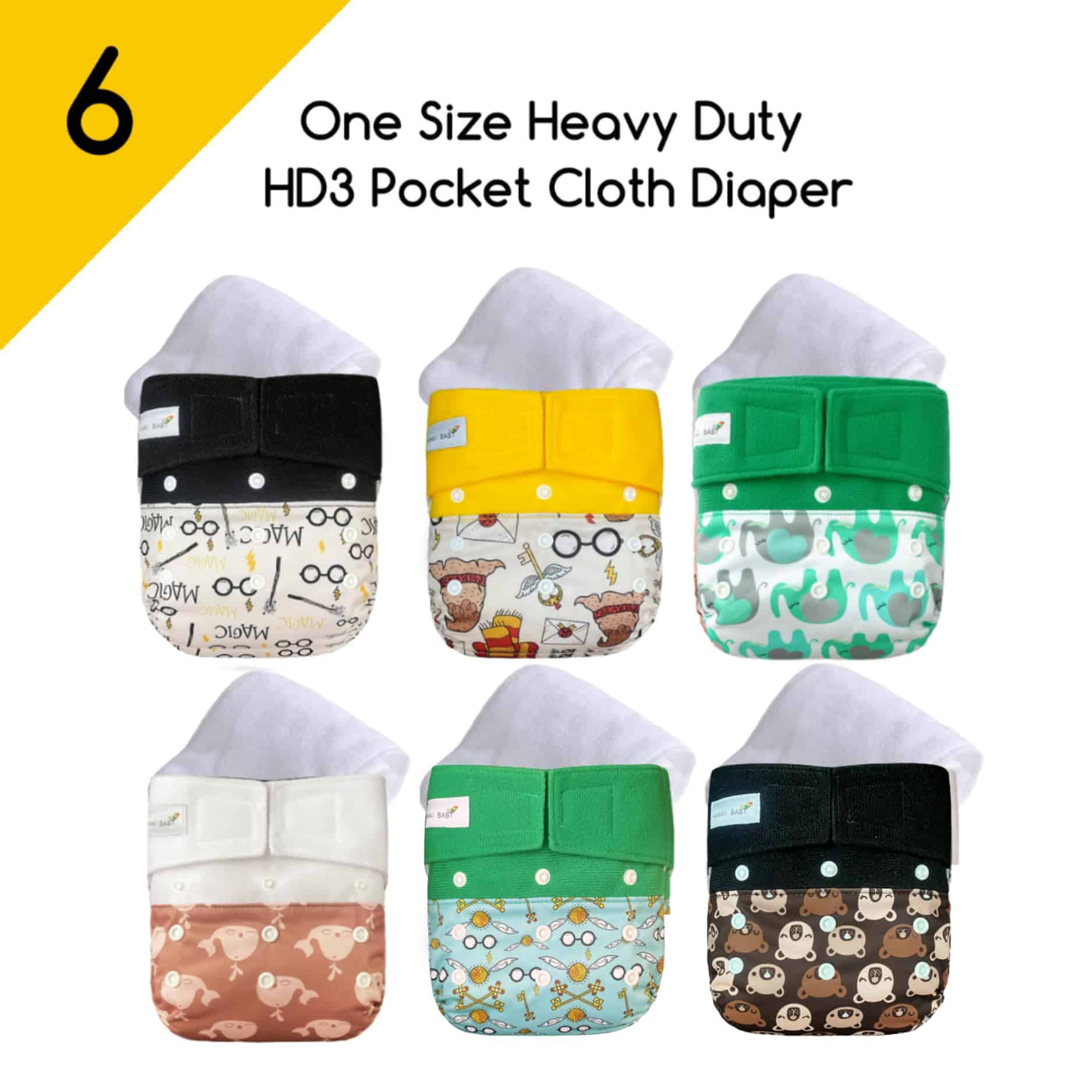 Pañales de tela ajustables KaWaii Baby One Size HD3, - Imagen 9