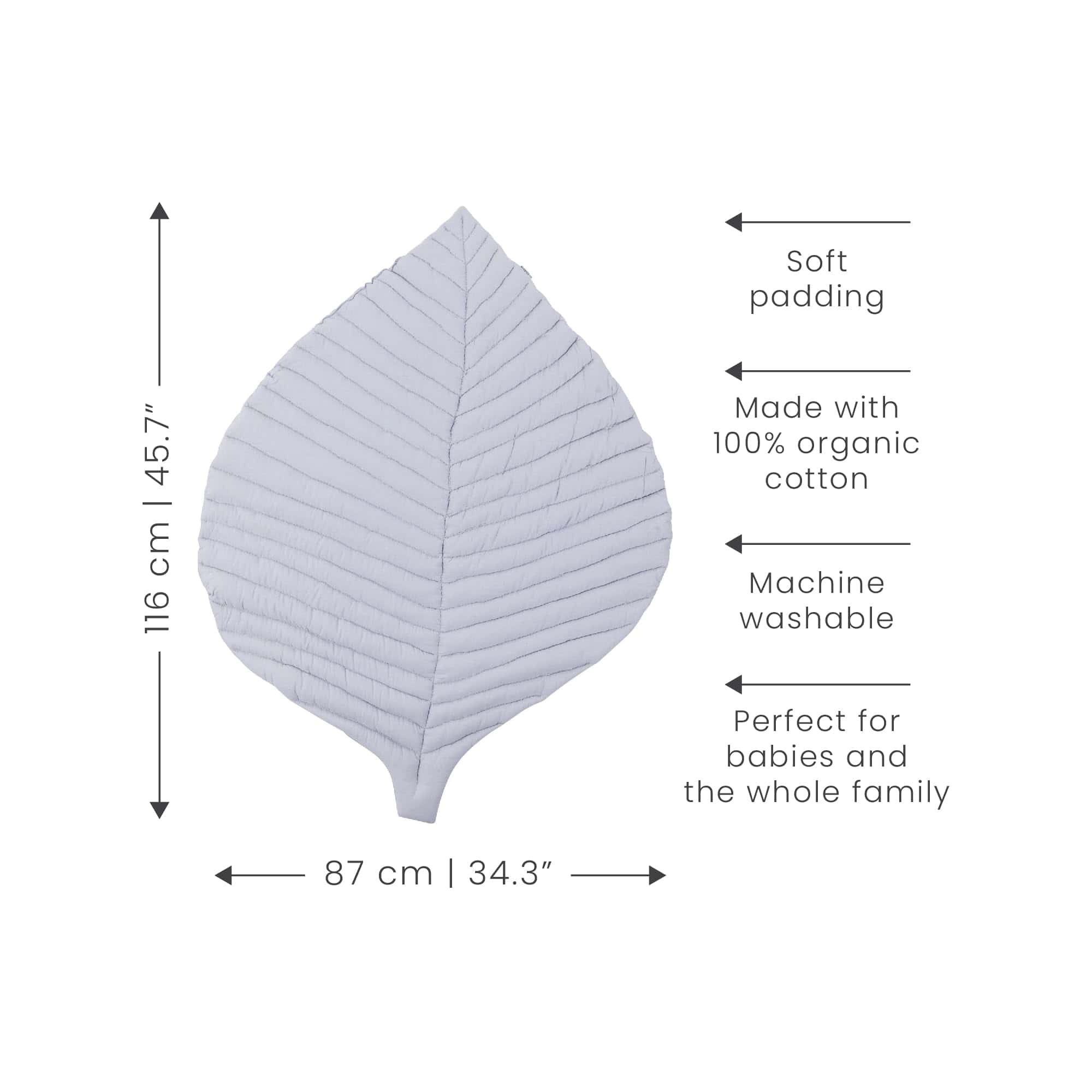 Tapete de guardería de hoja de algodón Toddlekind 45.7" x - Imagen 3