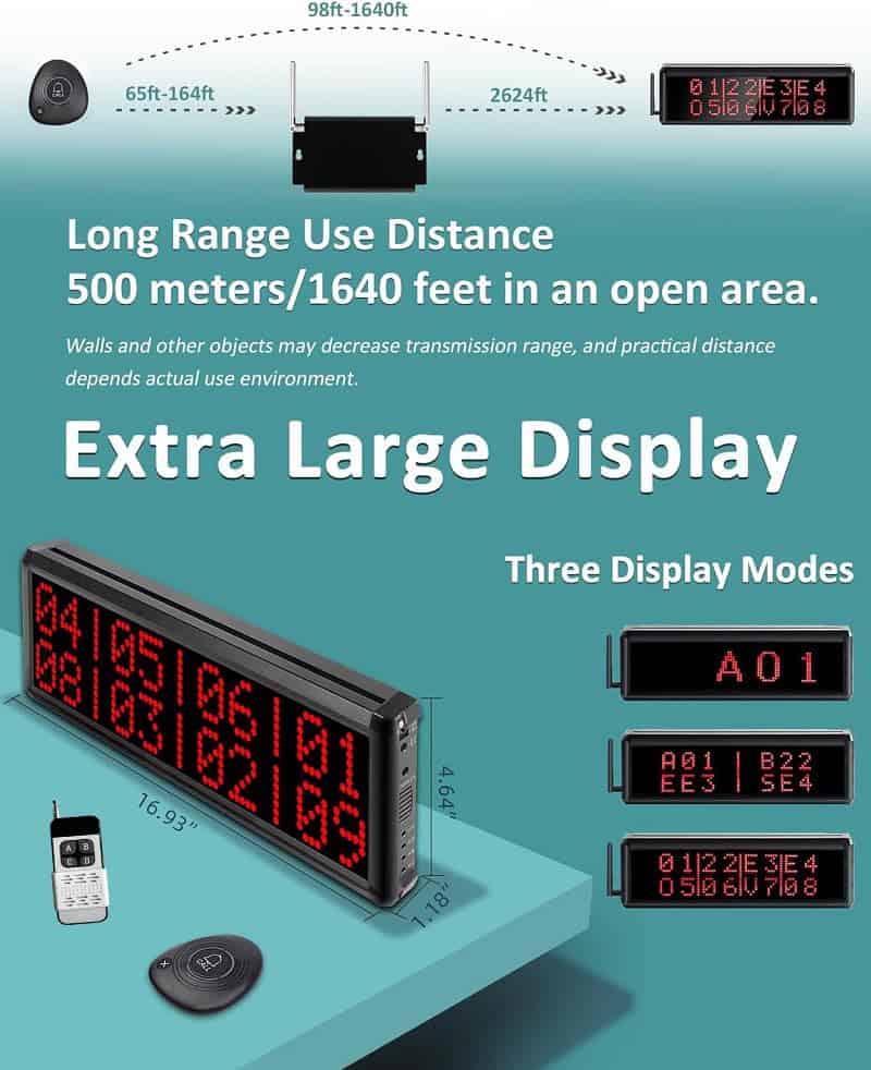 Sistema de Llamada Inalámbrica para Restaurante 1600+ Pies - Imagen 4