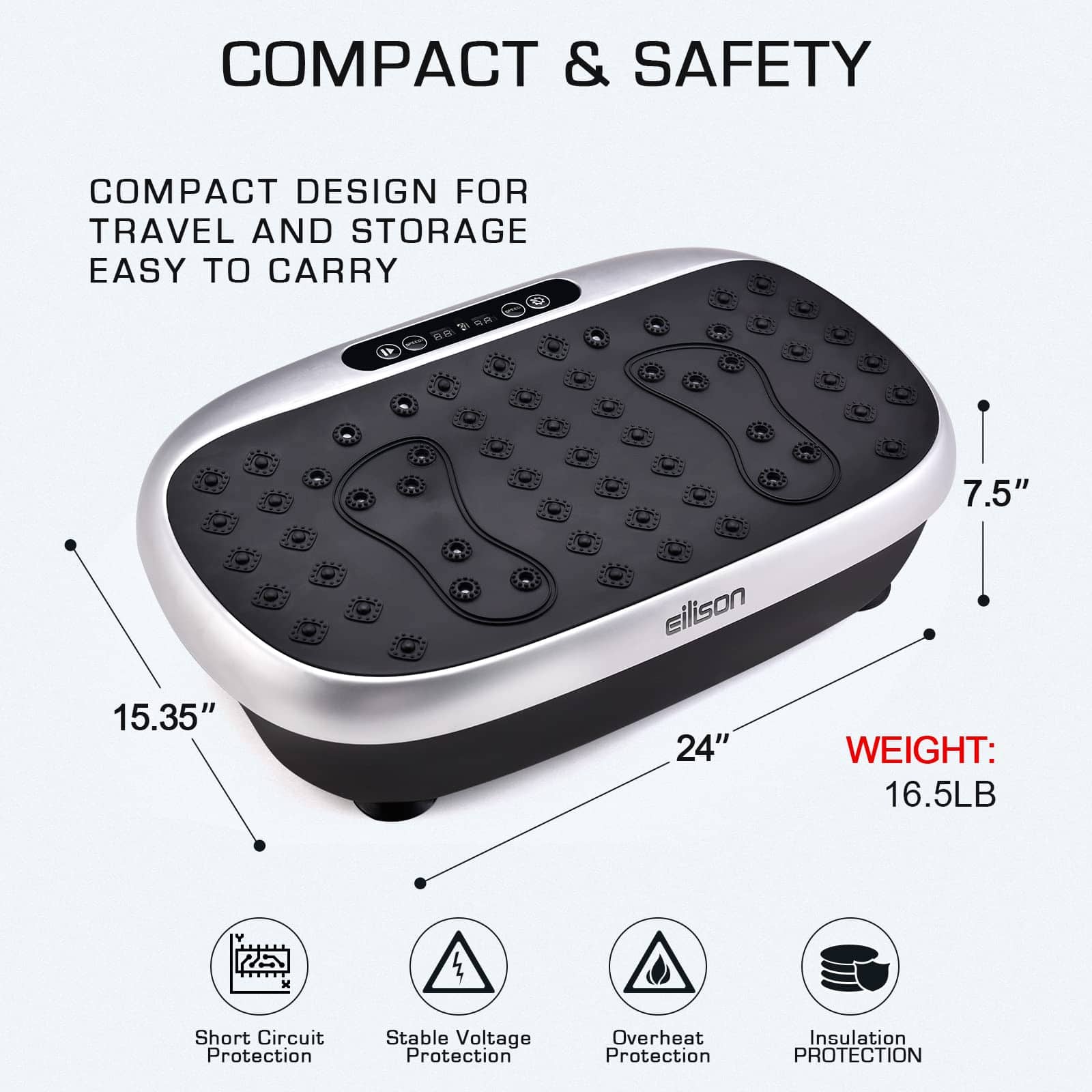 Máquina de Ejercicio de Placa de Vibración -Atom Silver - Imagen 6