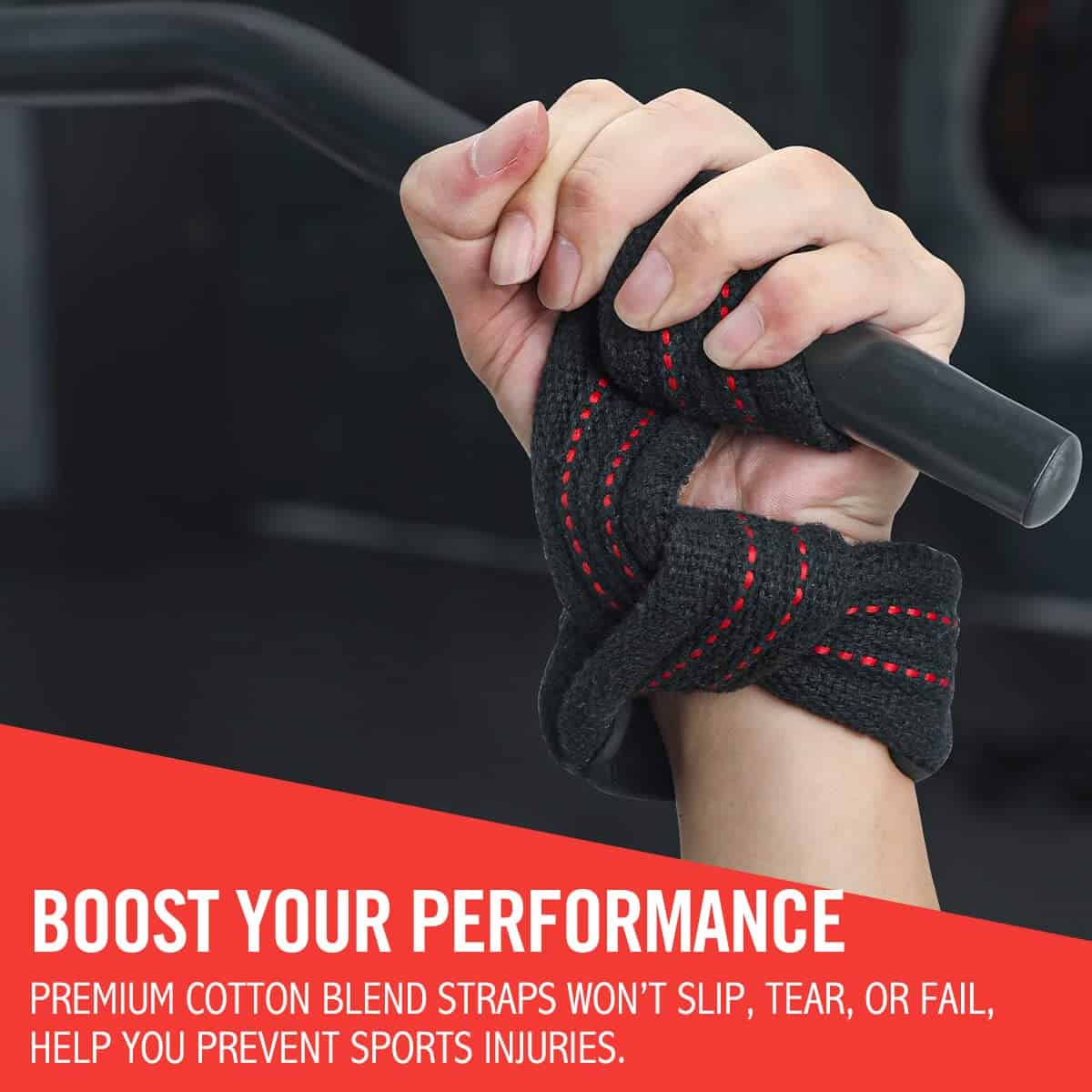 OHMY FIT 24" Power Grip Straps acolchado de algodón - - Imagen 6