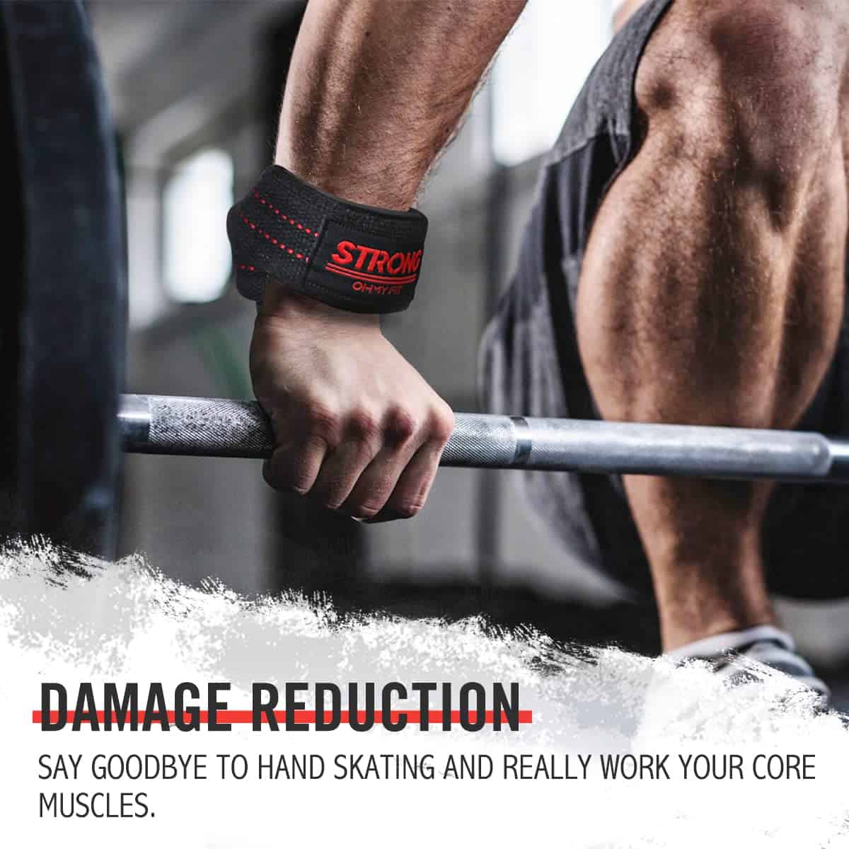 OHMY FIT 24" Power Grip Straps acolchado de algodón - - Imagen 9