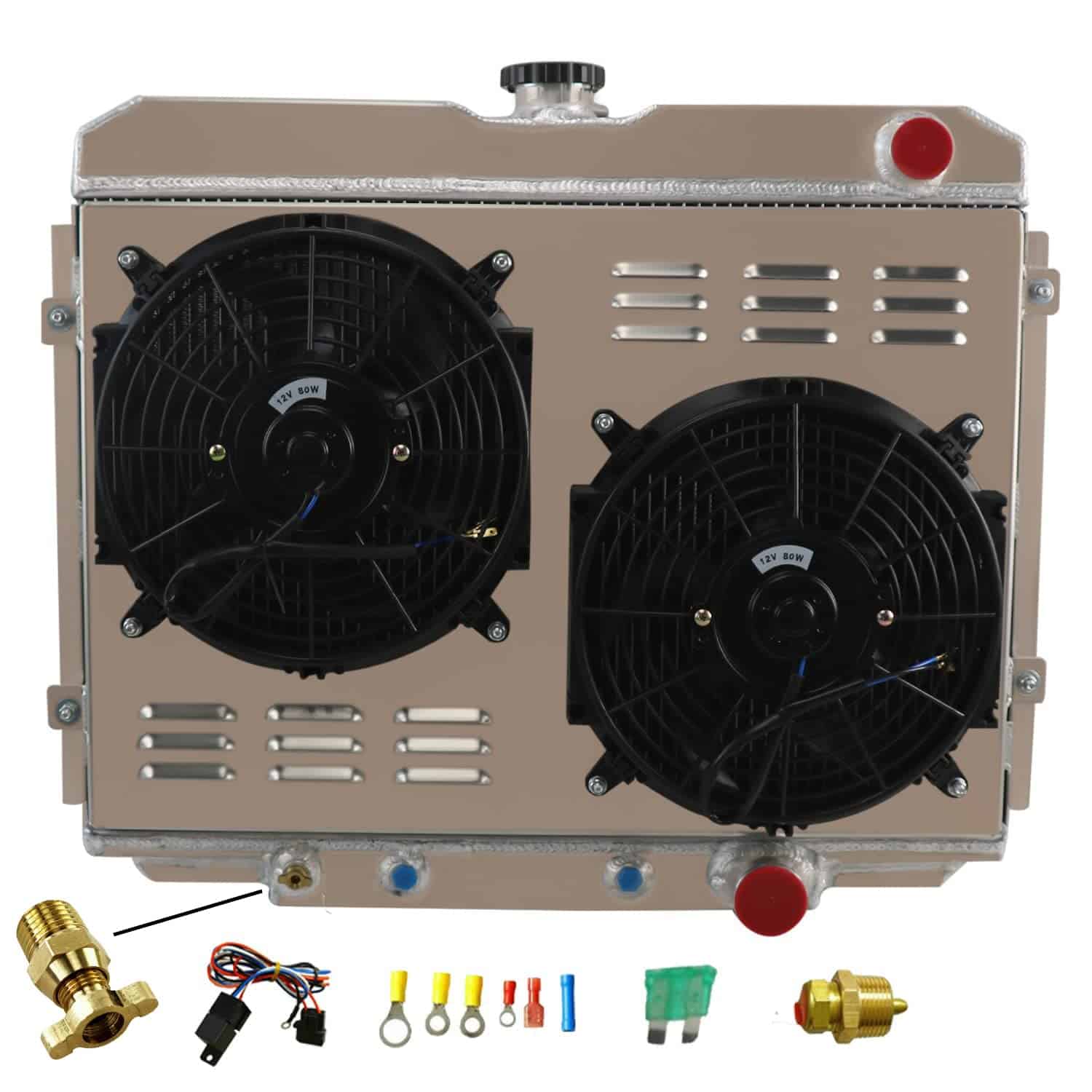 Radiador de aluminio RadRace para Ford Mercury Mustang