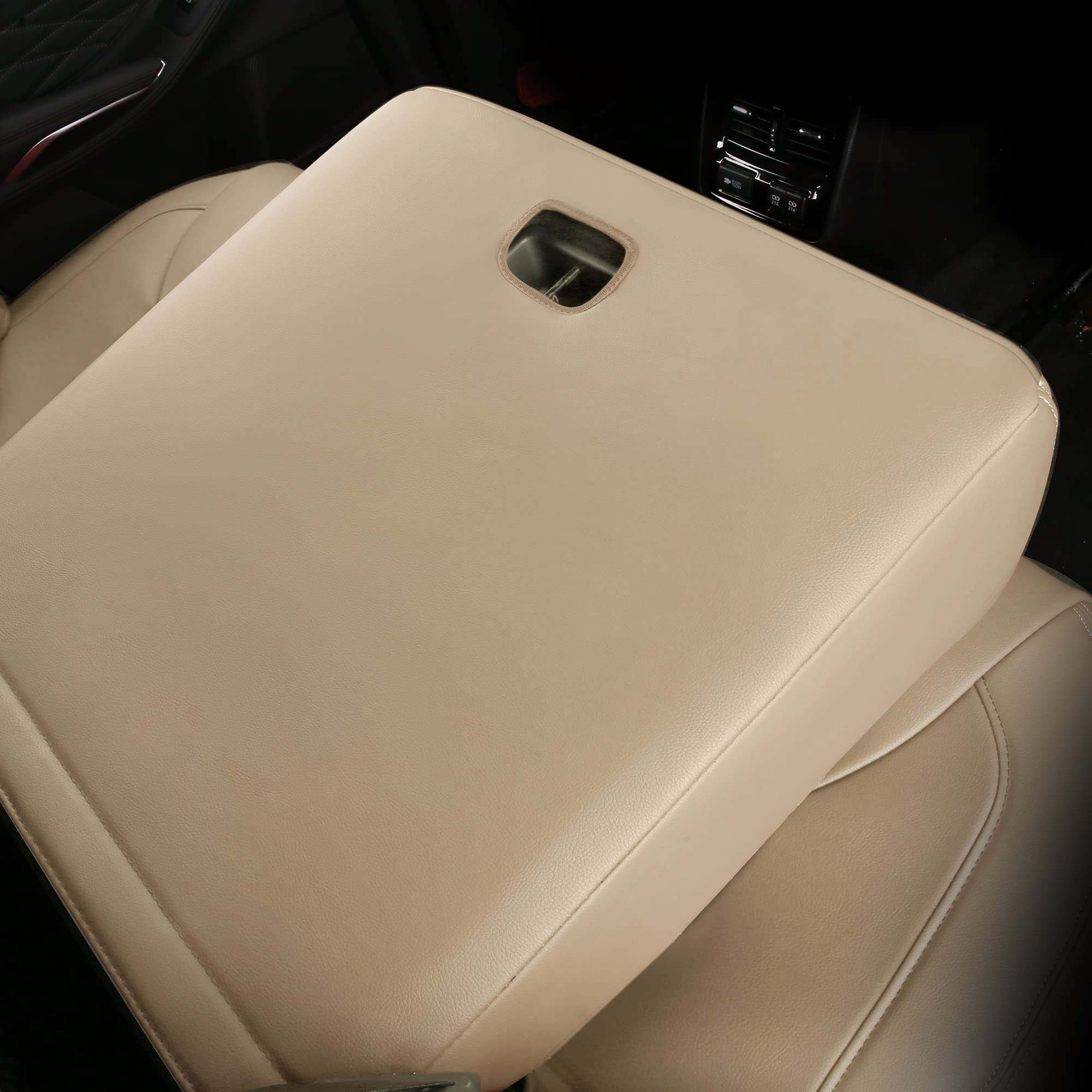 Cubiertas de Asiento de Coche de Cuero Falso -Beige - Imagen 5