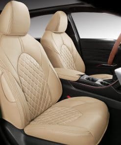 Cubiertas de Asiento de Coche de Cuero Falso -Beige