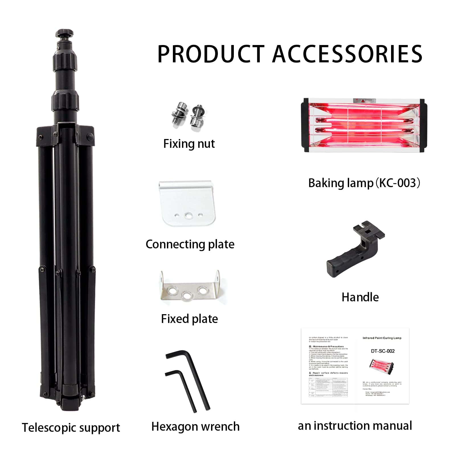 Lámpara de Curado de Pintura Infrarroja 2000W DATOUBOSS - Imagen 7