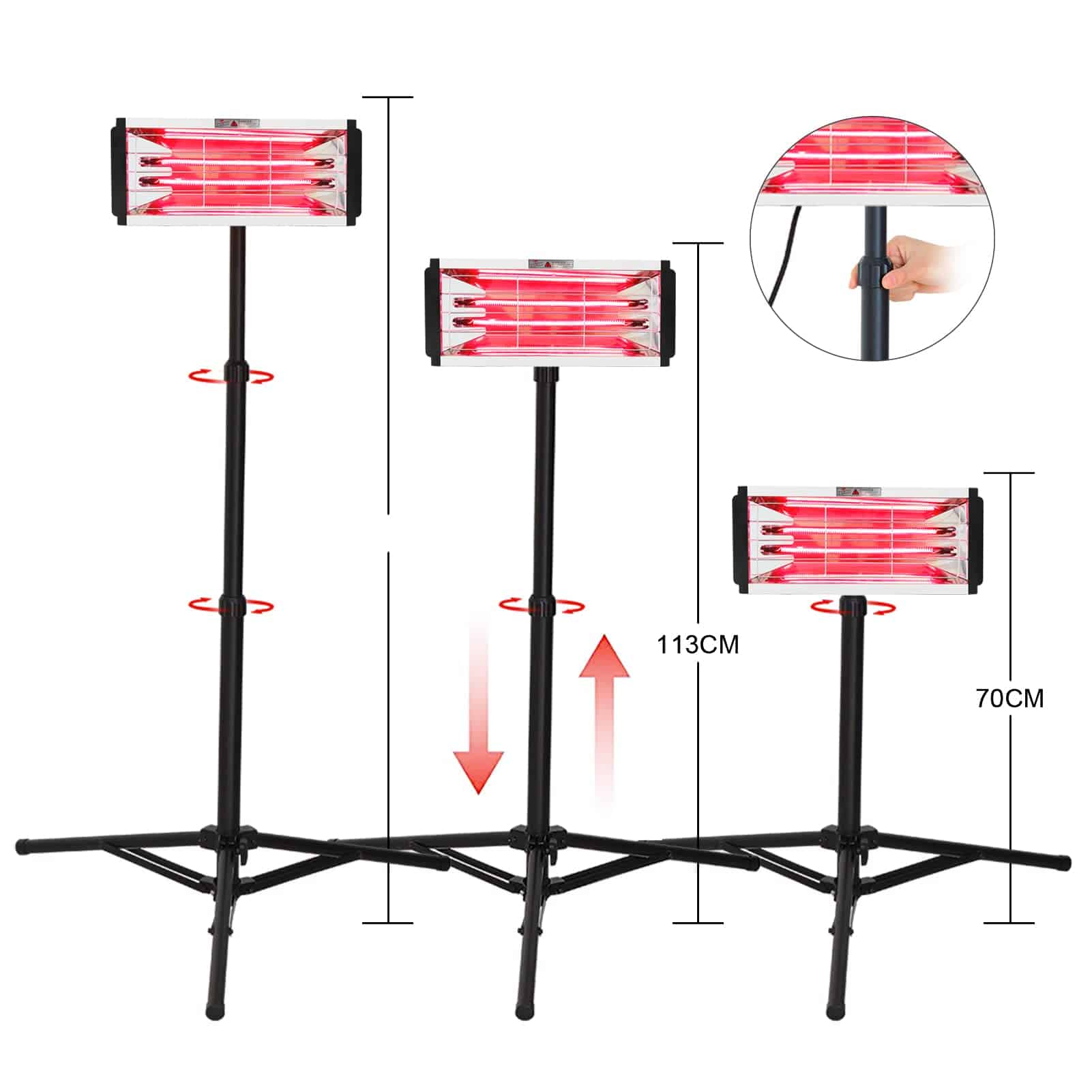 Lámpara de Curado de Pintura Infrarroja 2000W DATOUBOSS - Imagen 3
