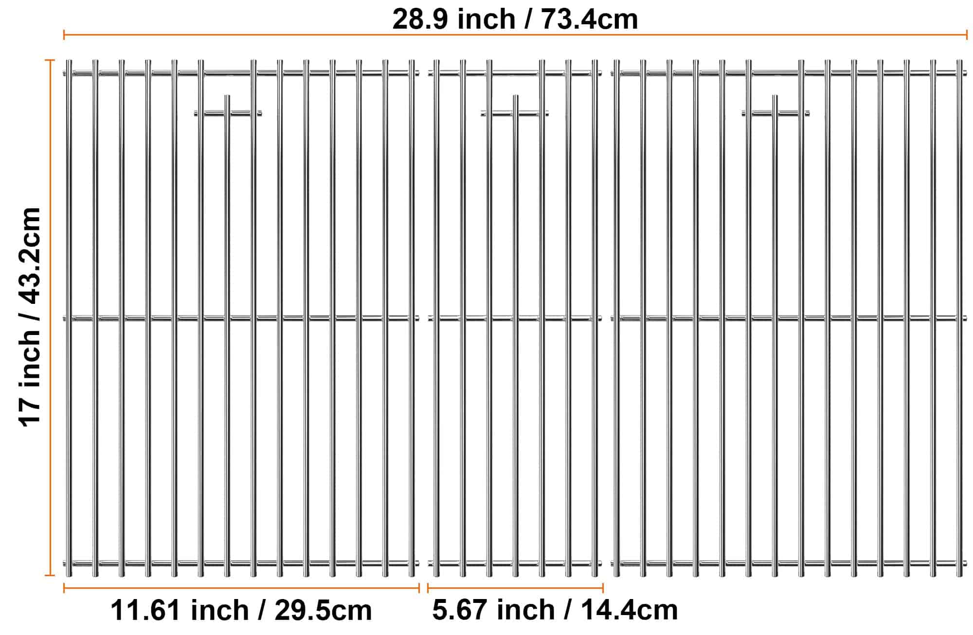 Rejillas de cocción de varilla sólida de acero inoxidable - Imagen 3