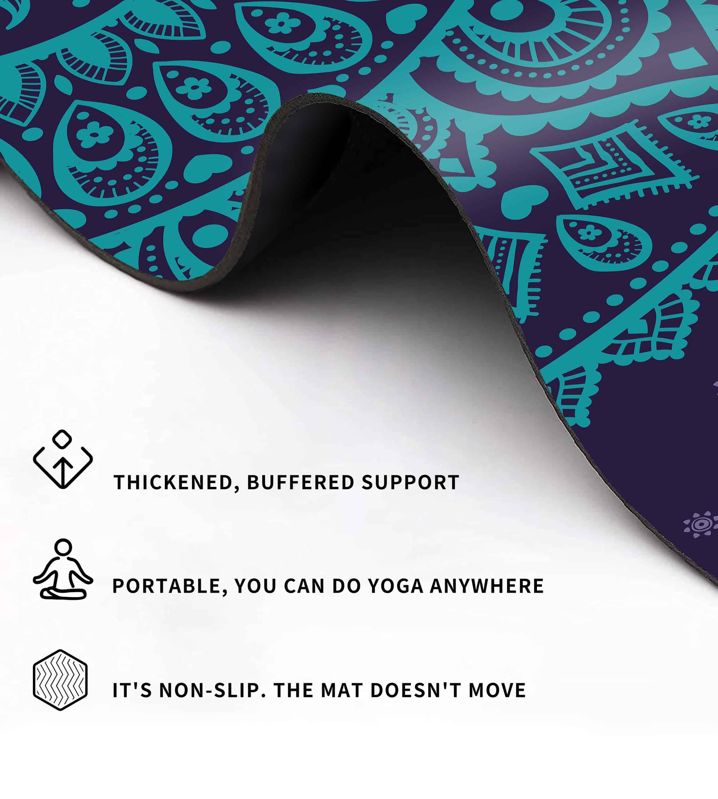 Tapete de Yoga Doble Cara Antideslizante -Flor 2 - Imagen 4