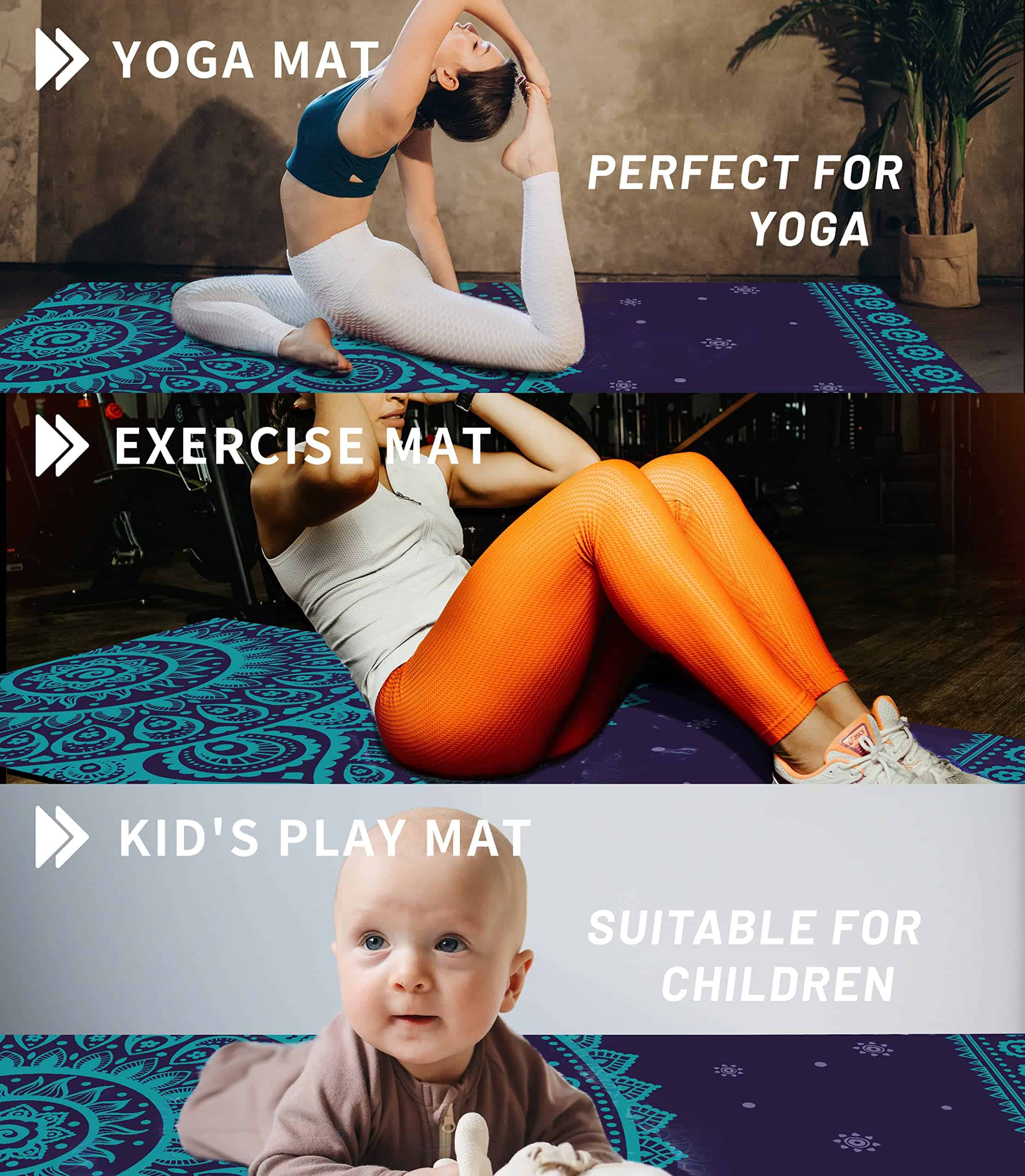 Tapete de Yoga Doble Cara Antideslizante -Flor 2 - Imagen 5