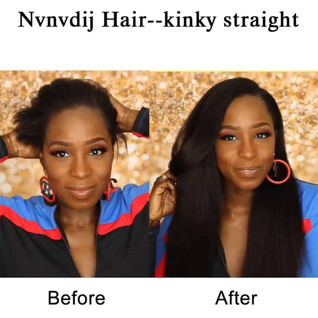 Extensiones de Cabello Clip en Recto Kinky de 14 pulgadas - Imagen 4