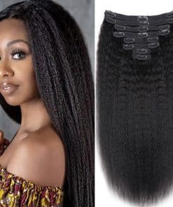 Extensiones de Cabello Clip en Recto Kinky de 14 pulgadas